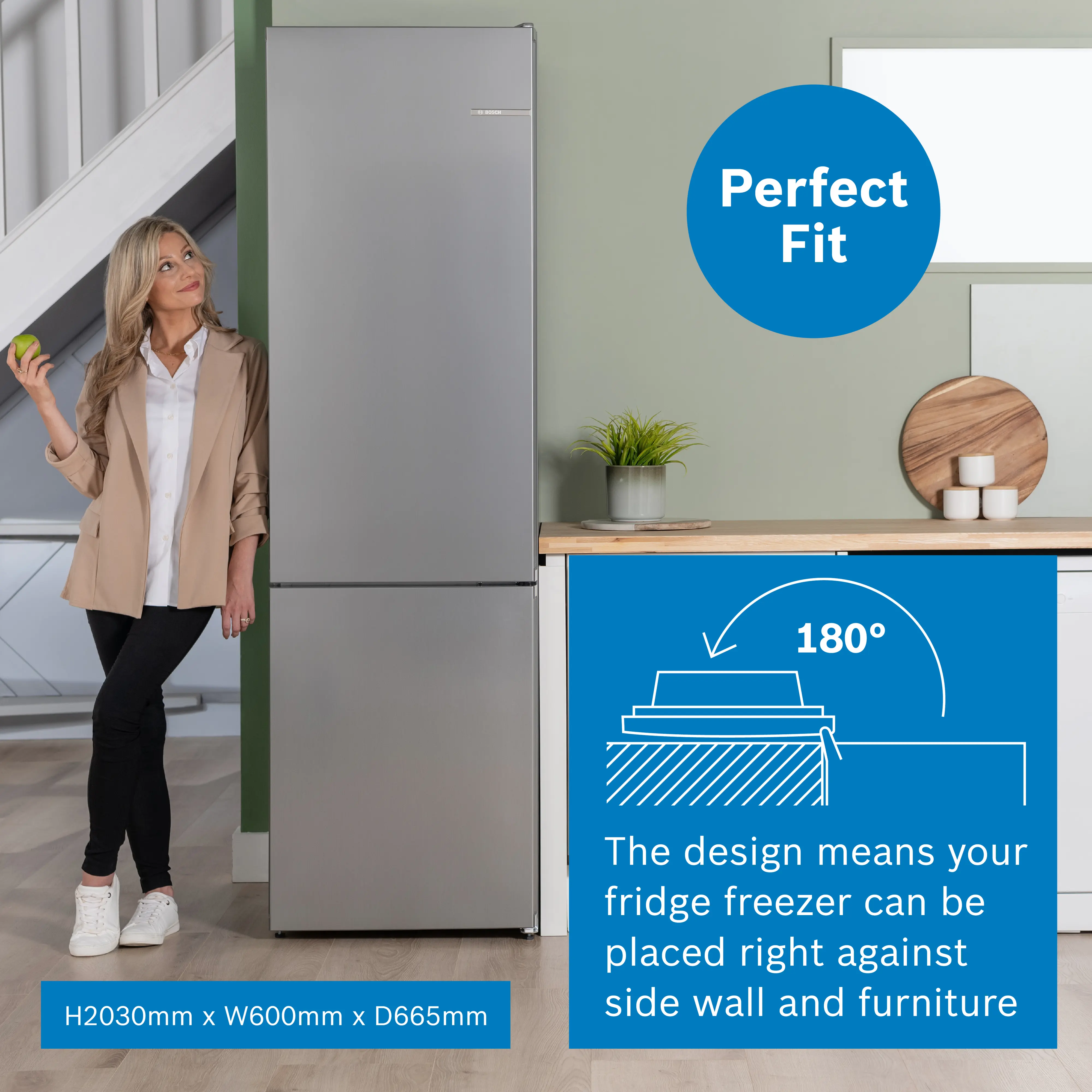 Bosch Series 4 KGN392LAGG - Stainless Steel Look Fridge Freezer - 260L/103L Capacity - A Energy Rating - Image 8