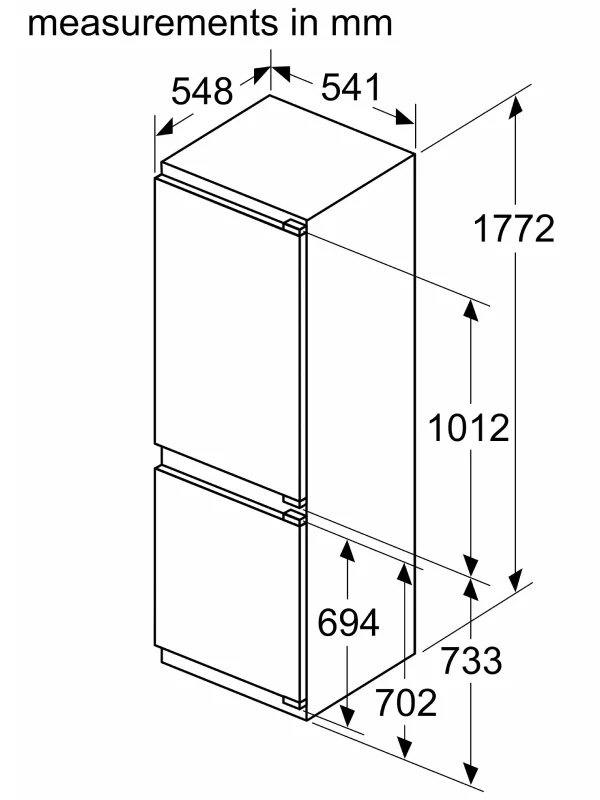Bosch Series 2 KIN86NFE0G - Integrated 60/40 Frost Free Fridge Freezer - E energy - Image 12