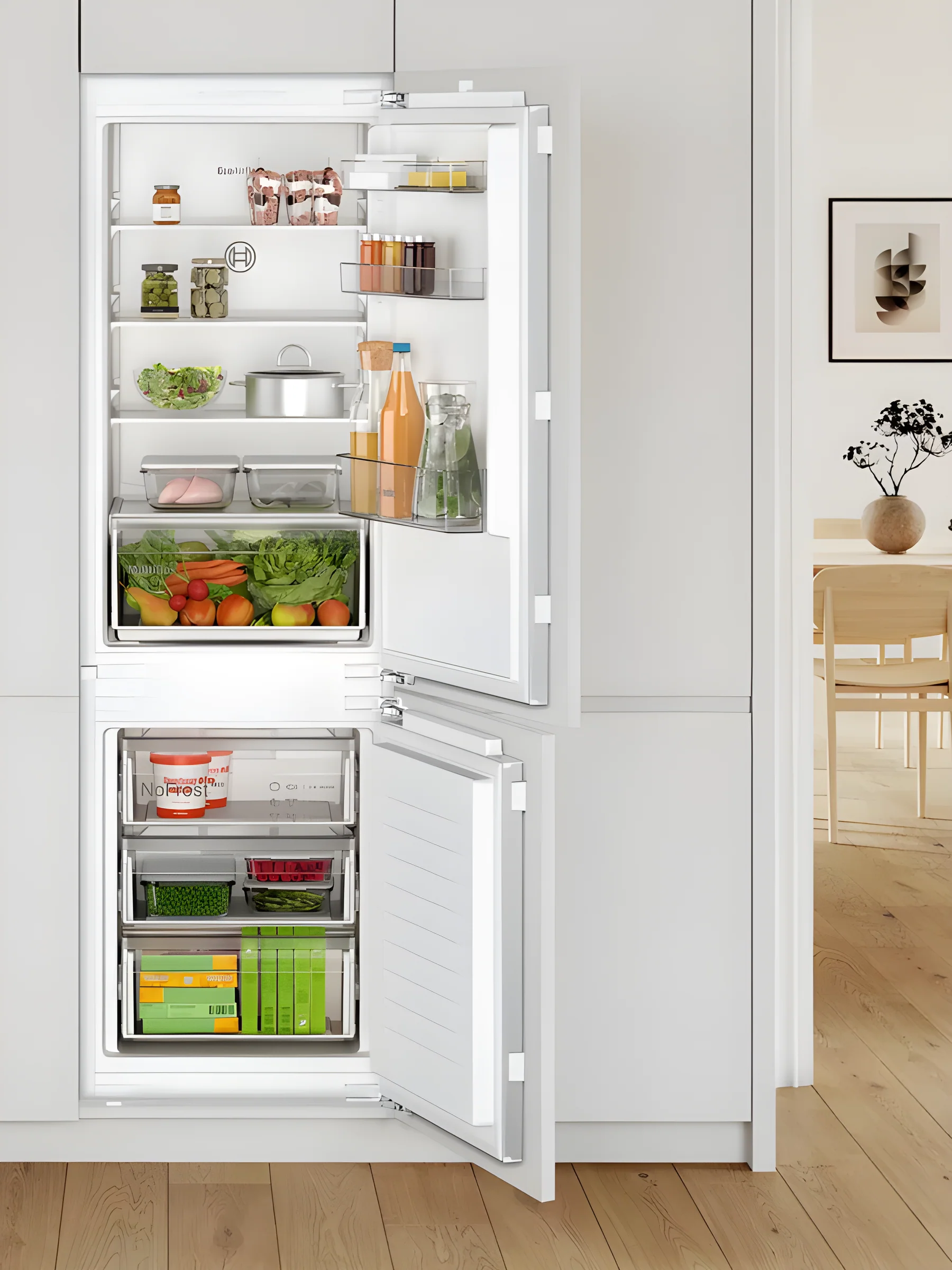 Bosch Series 2 KIN86NFE0G - Integrated 60/40 Frost Free Fridge Freezer - E energy - Image 2
