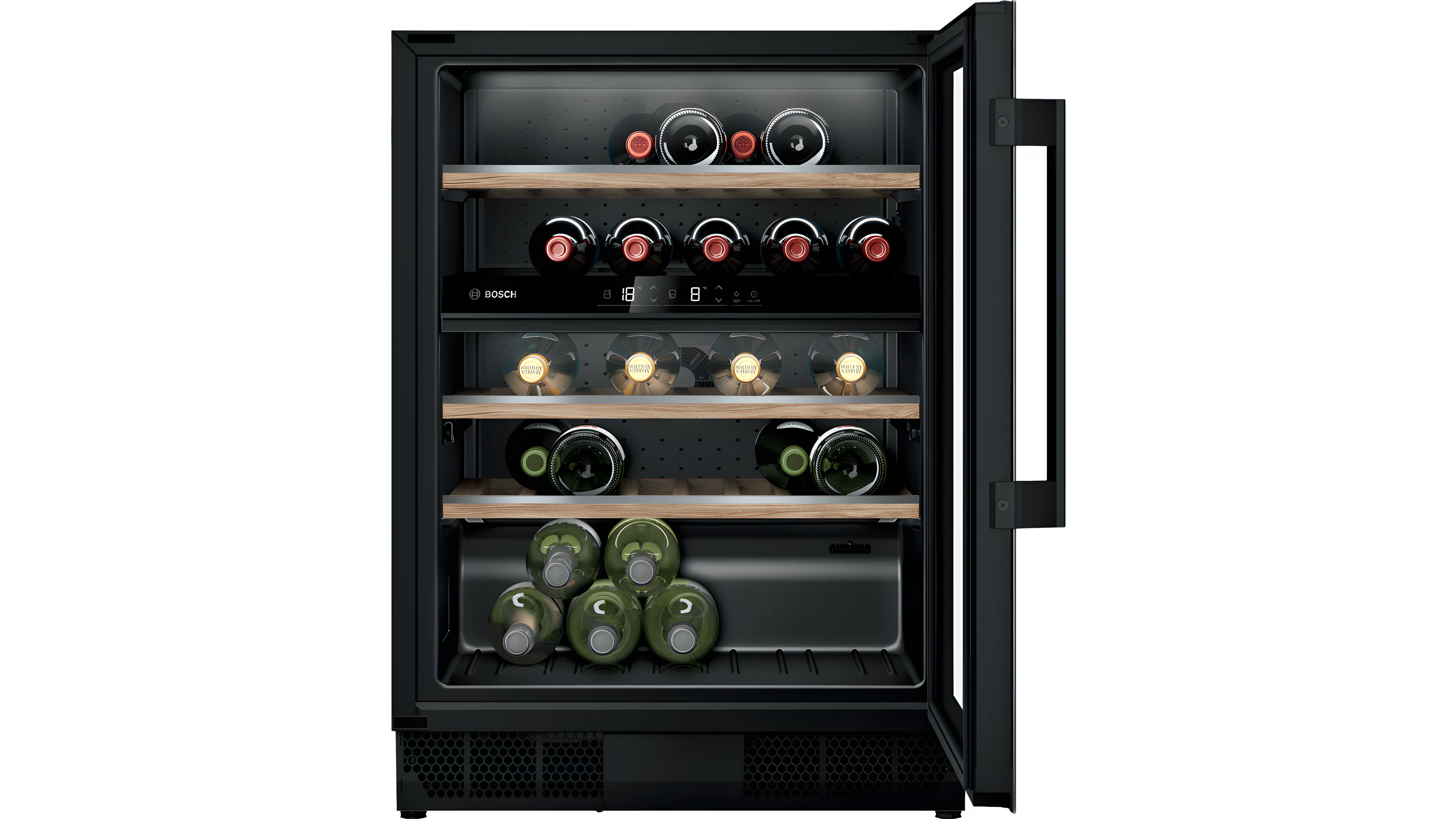 Bosch Series 6 KUW21AHG0G - Black 44 Bottle Capacity Wine Cooler - G energy