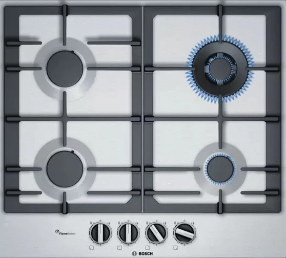 Bosch Series 6 PCH6A5B90 - Stainless steel 4 Zone Gas Hob
