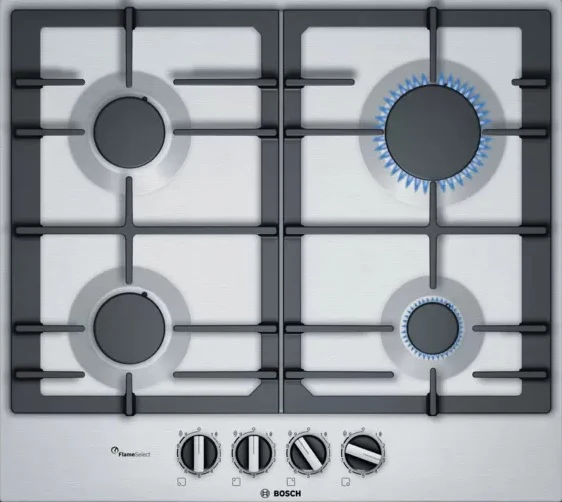 Bosch Series 6 PCP6A5B90 - Stainless steel 4 Zone Gas Hob