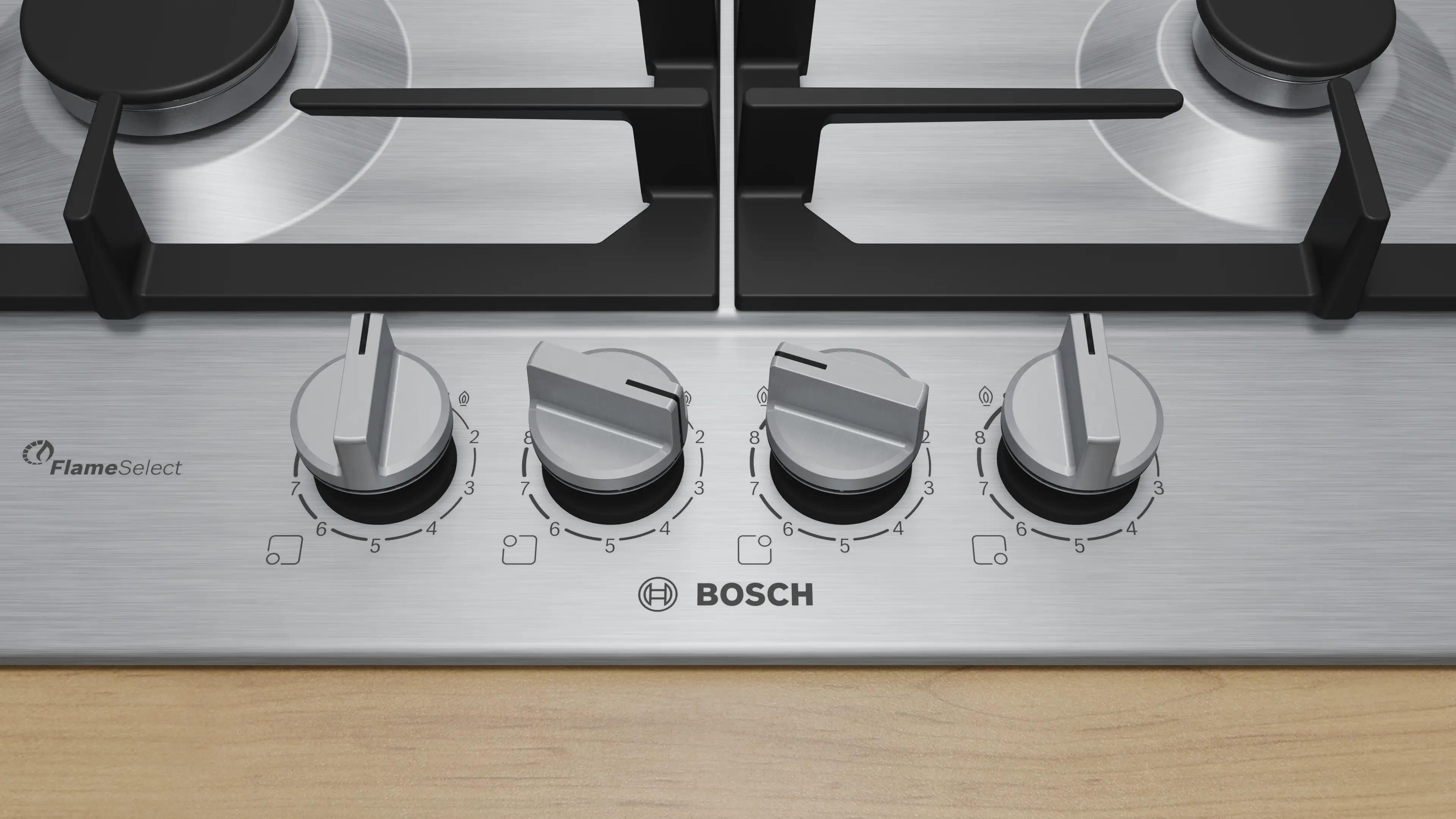 Bosch Series 6 PCP6A5I90 - Stainless Steel Gas Hob - 60cm - Image 2