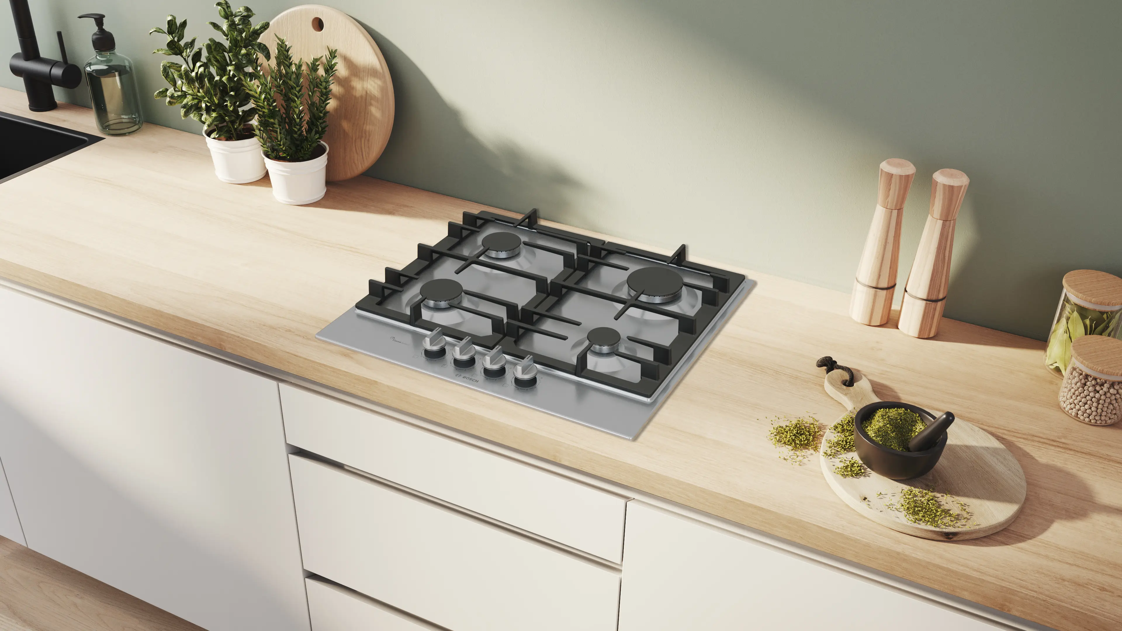 Bosch Series 6 PCP6A5I90 - Stainless Steel Gas Hob - 60cm - Image 4
