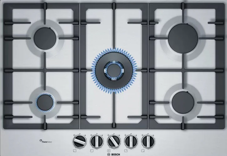 Bosch Series 6 PCQ7A5B90 - Stainless steel 5 Zone Gas Hob