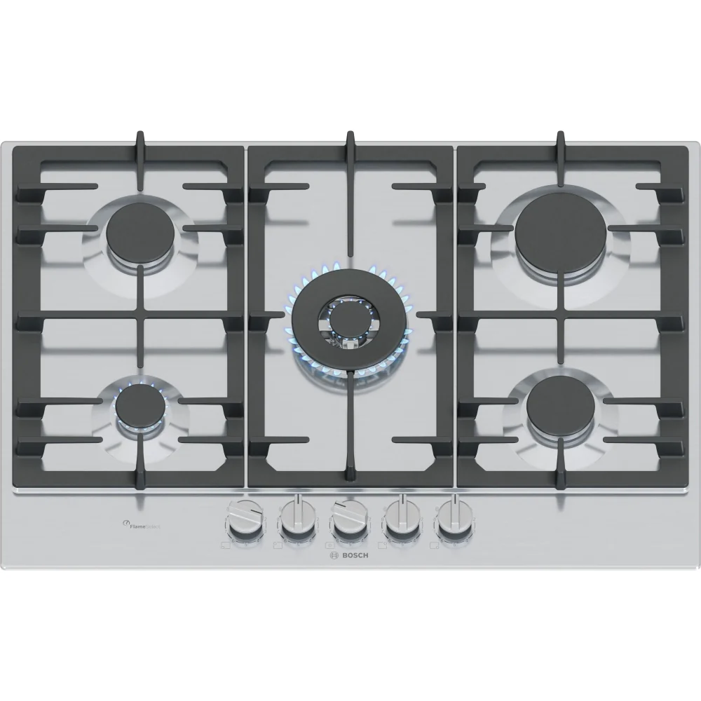 Bosch Series 6 PCQ7A5I90 - Stainless Steel 5 Burner Gas Hob - 75cm Width