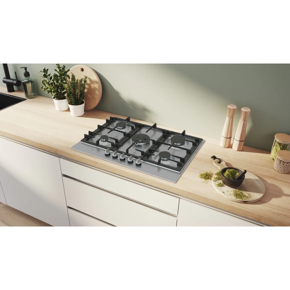 Bosch Series 6 PCQ7A5I90 - Stainless Steel 5 Burner Gas Hob - 75cm Width - Image 5