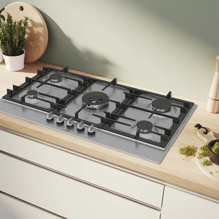 Bosch Series 6 PCR9A5I90 - Stainless Steel 91.5cm Gas Hob - 5 Burners - Image 3