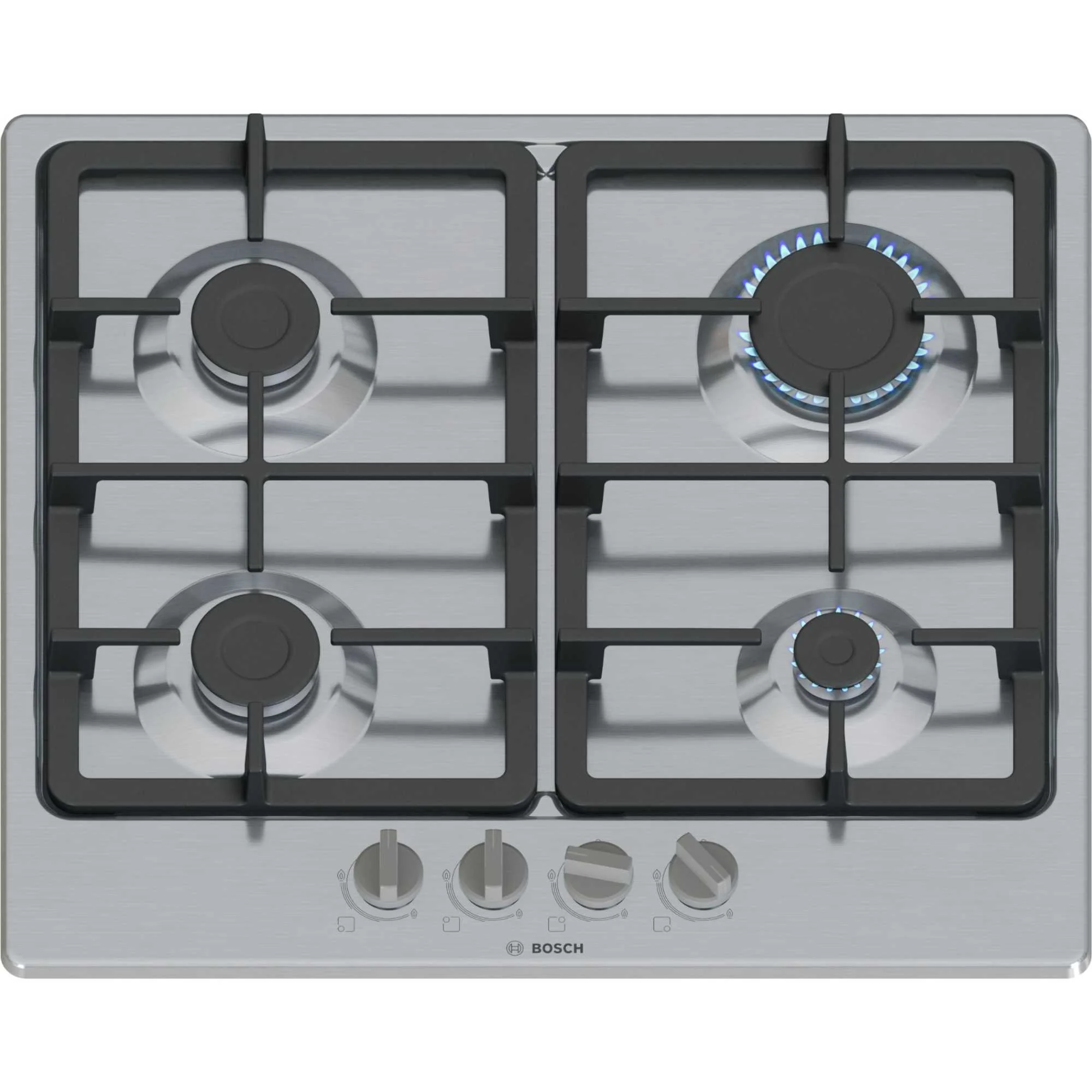 Bosch Series 4 PGP6B5K90 - Stainless Steel Gas Hob - 4 Burner Built-in