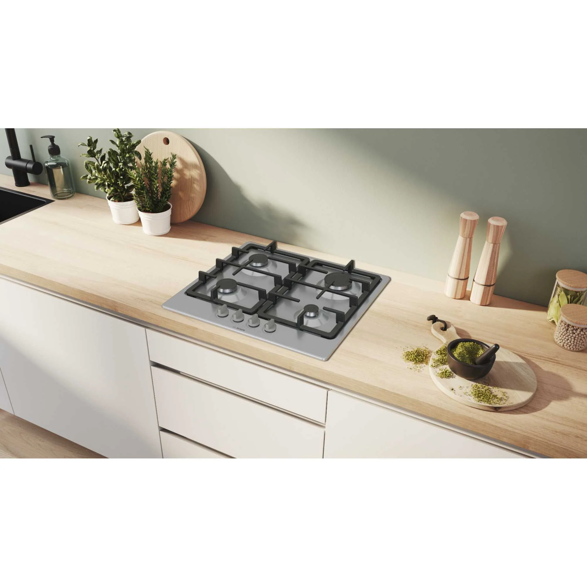 Bosch Series 4 PGP6B5K90 - Stainless Steel Gas Hob - 4 Burner Built-in - Image 5