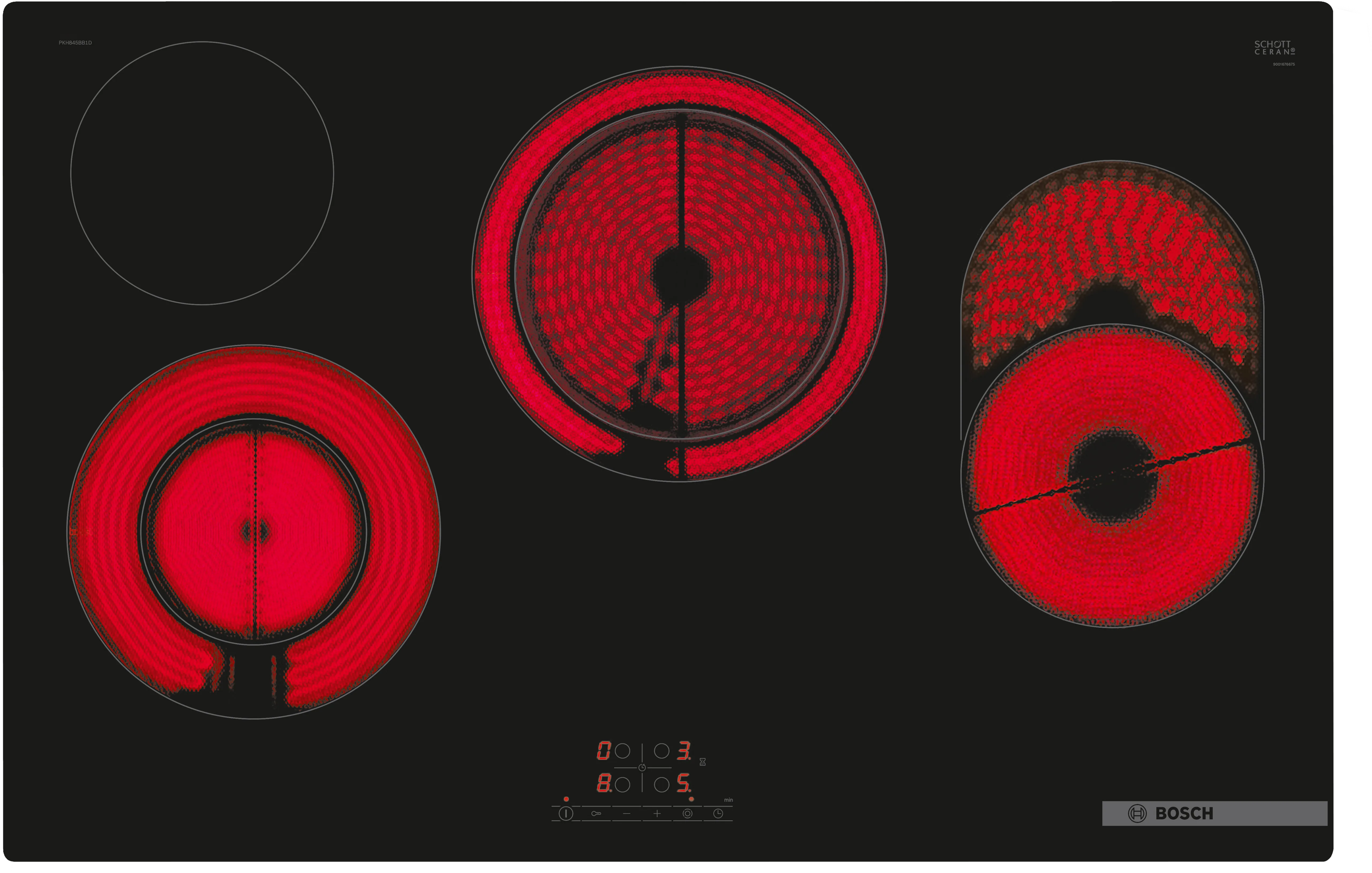 Bosch Series 4 PKH811BB1D - Black Electric Ceramic Hob - 80cm - 4 Cooking Zones