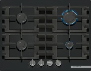 Bosch Series 4 PNP6B6K40 - Black Glass Gas Hob - 60cm