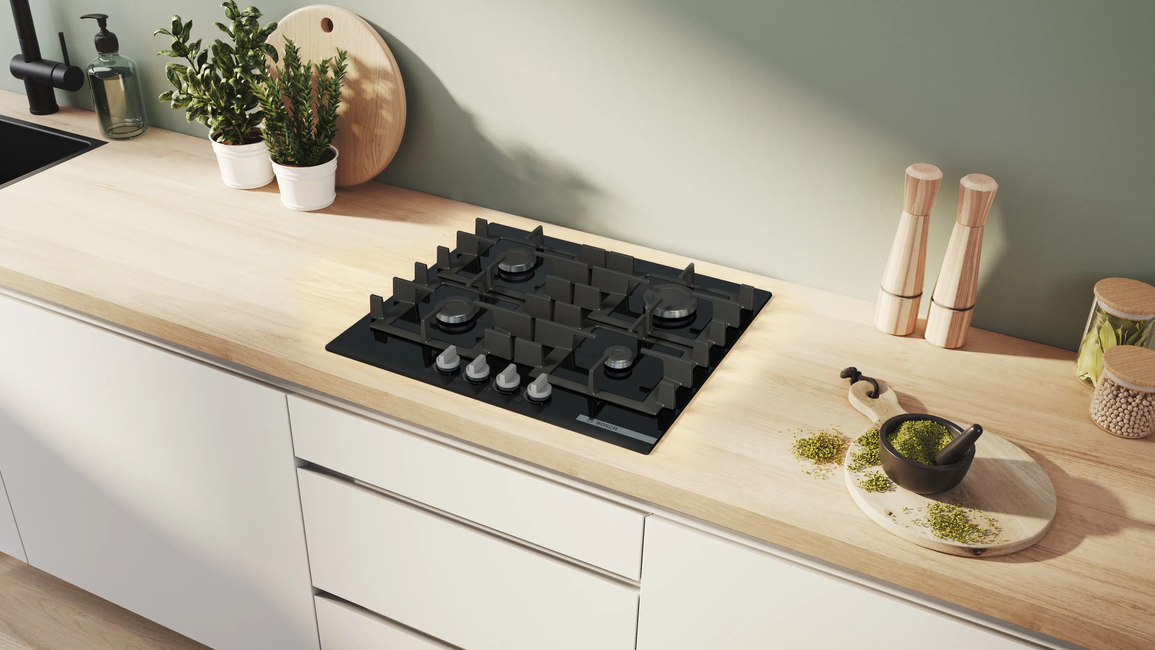 Bosch Series 4 PNP6B6K40 - Black Glass Gas Hob - 60cm - Image 4