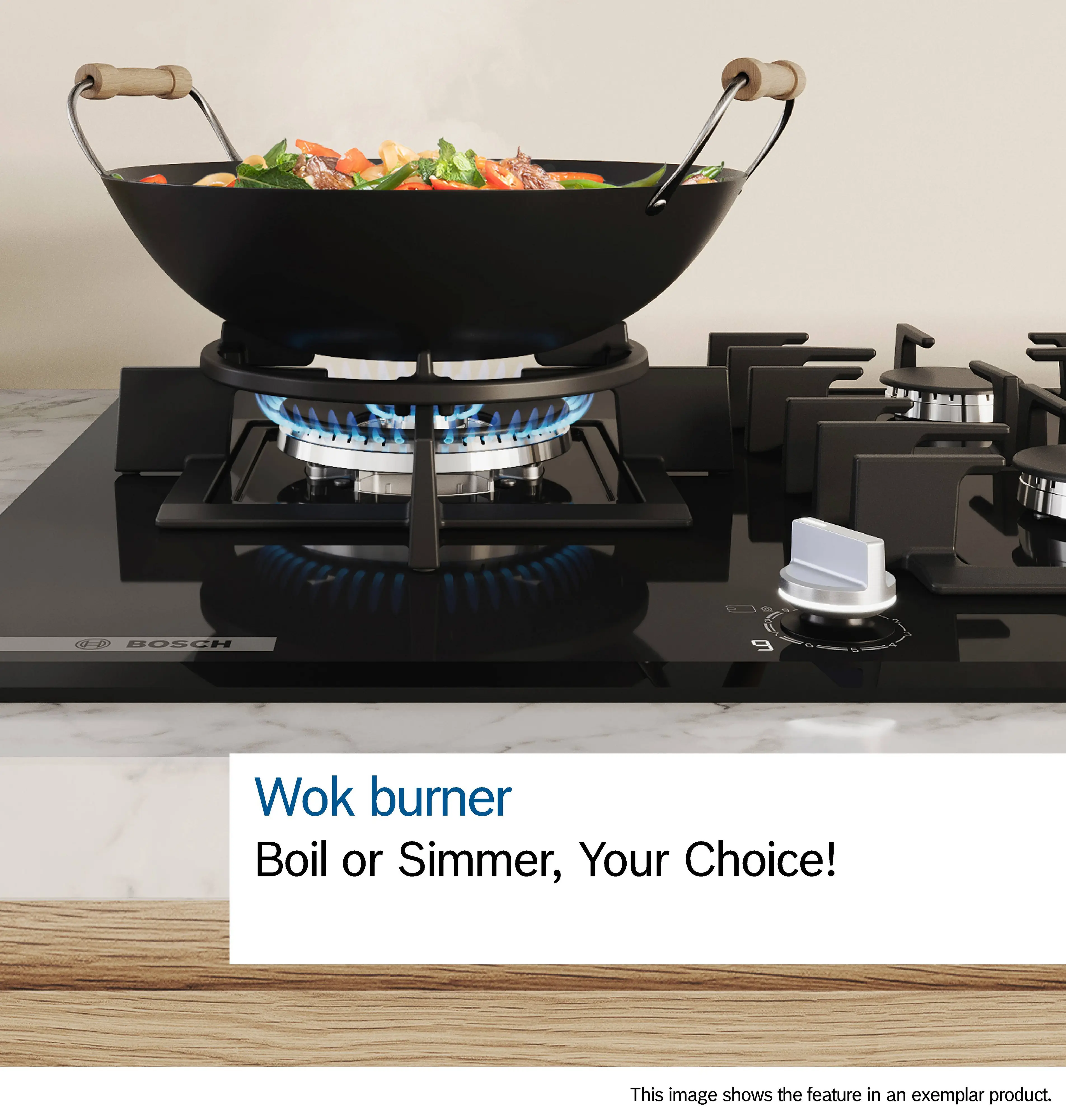 Bosch Series 6 PPM9A6I40 - Black Gas Hob - 90cm - 5 Cooking Zones - Image 11