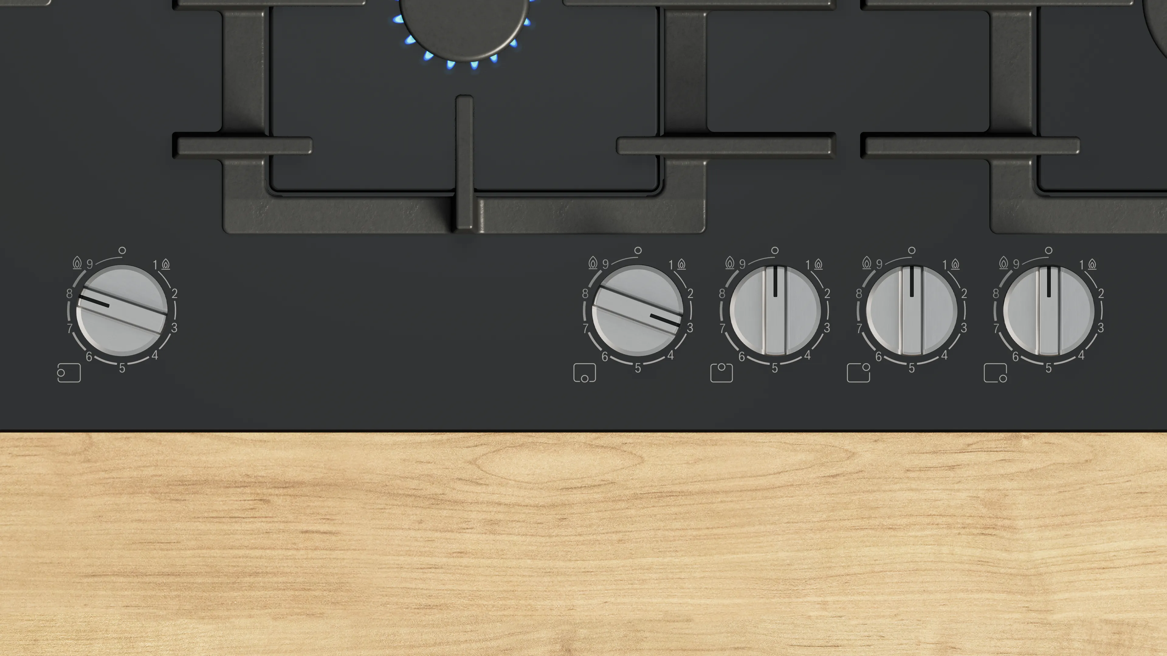 Bosch Series 6 PPM9A6I40 - Black Gas Hob - 90cm - 5 Cooking Zones - Image 2