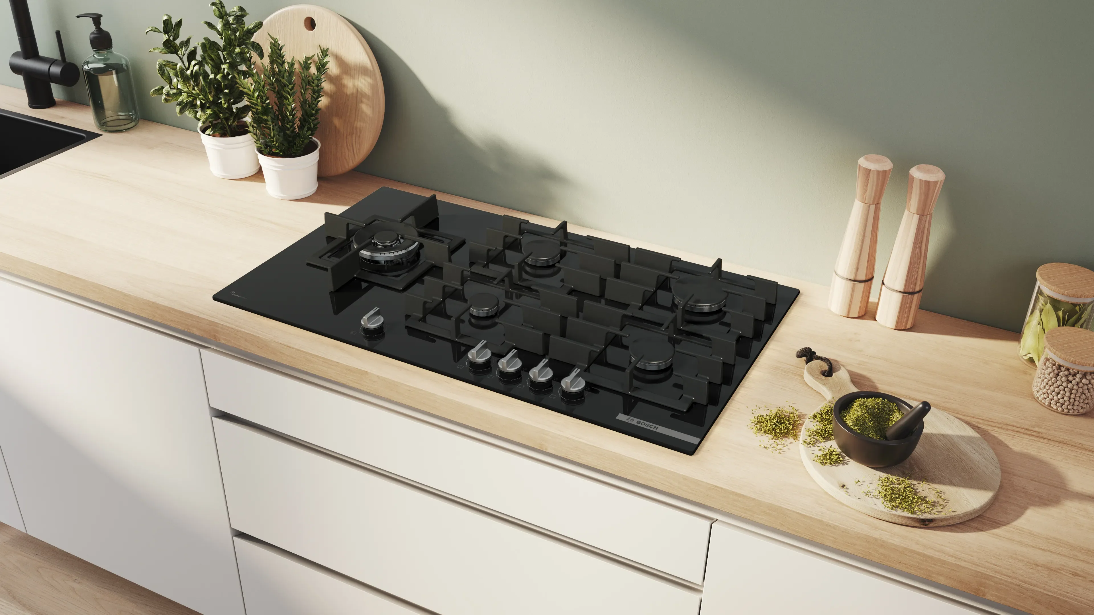 Bosch Series 6 PPM9A6I40 - Black Gas Hob - 90cm - 5 Cooking Zones - Image 4