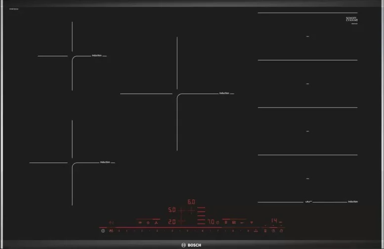 Bosch Series 8 PXV875DV1E - Black 5 Zone Electric Hob