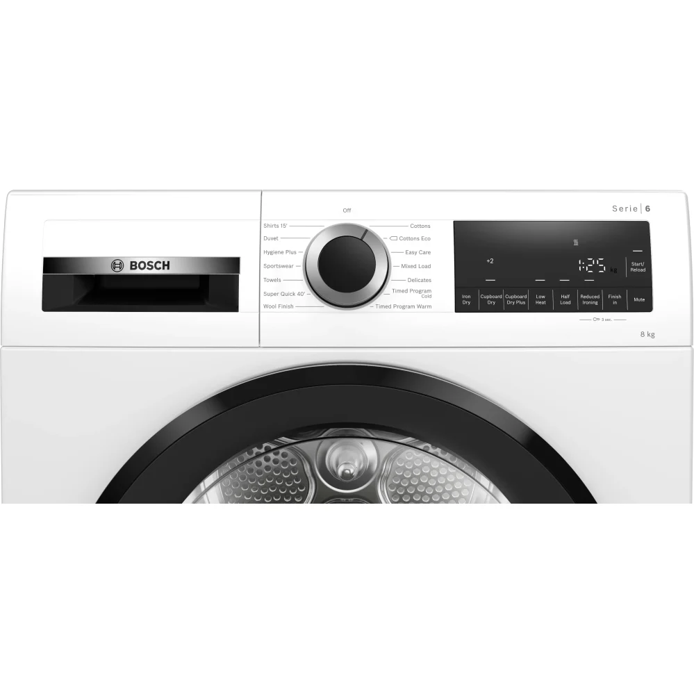 Bosch Series 6 WPG23108GB - White 8KG Condenser Tumble Dryer - B energy - Image 2