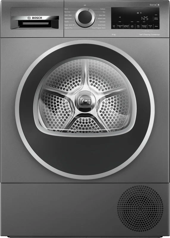Bosch Series 6 WQG245R1GB - Graphite 9KG Heat Pump Tumble Dryer - A+++ Energy