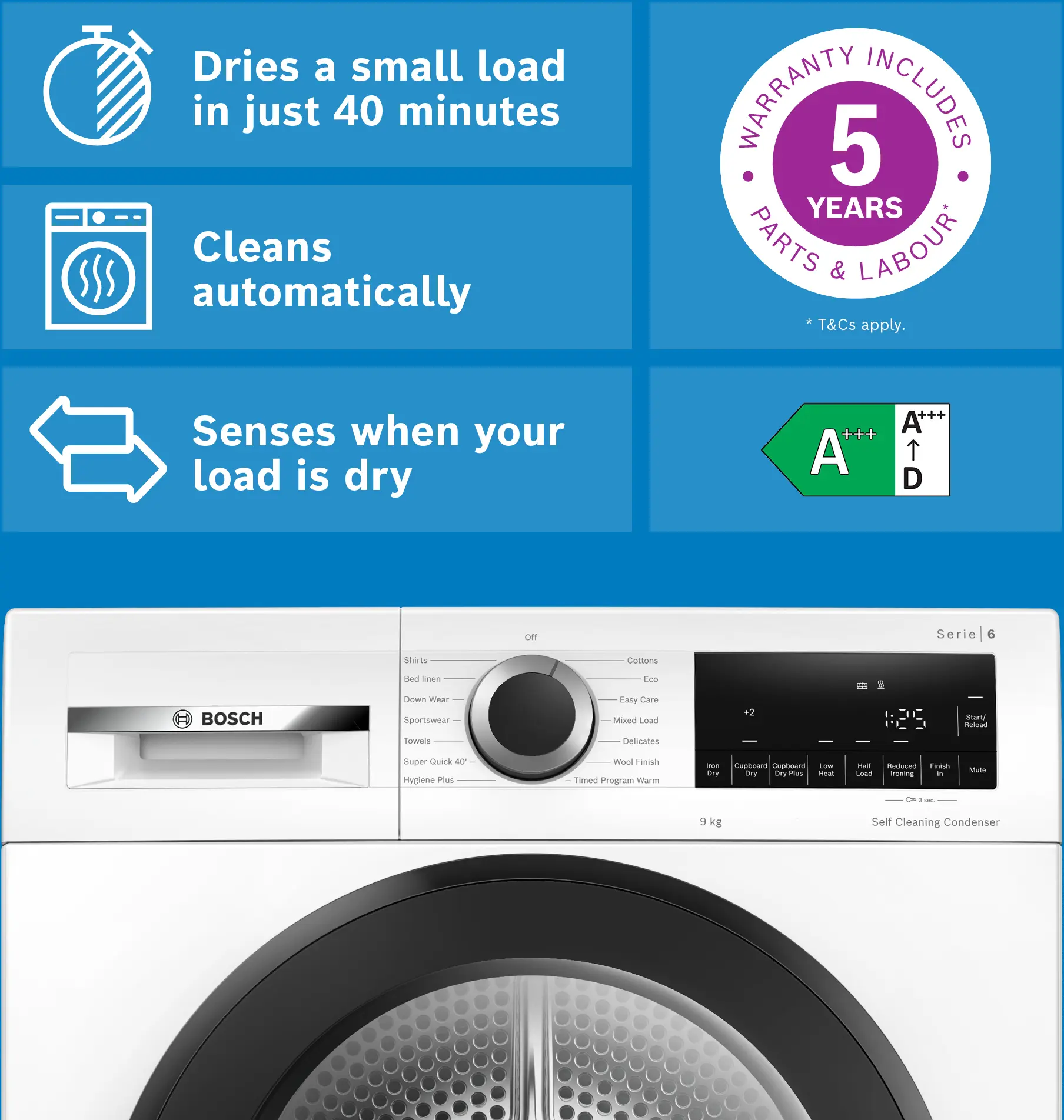 Bosch Series 6 WQG24500GB - White 9KG Heat Pump Tumble Dryer - A+++ Energy - Image 12