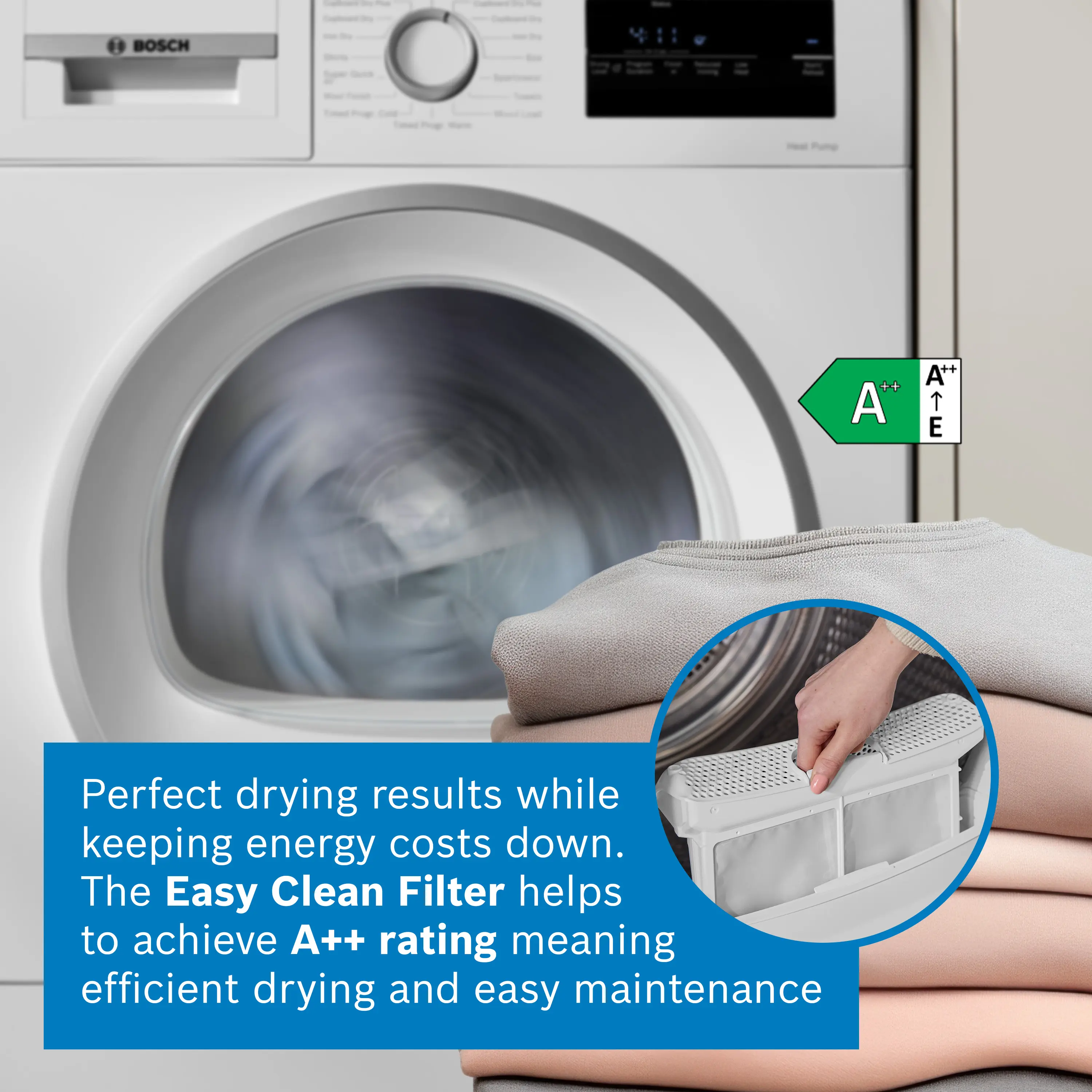 Bosch Series 4 WTH85226GB - White 8KG Tumble Dryer - Heat Pump - E Energy Rating - Image 10
