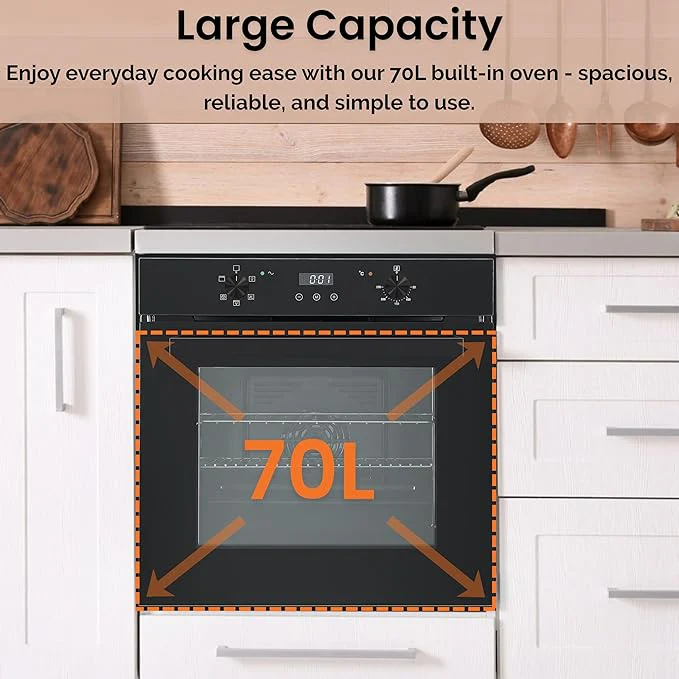 Teknix BITK264ESB - Black Single Oven - 70L Capacity - A Energy Rating - Image 8