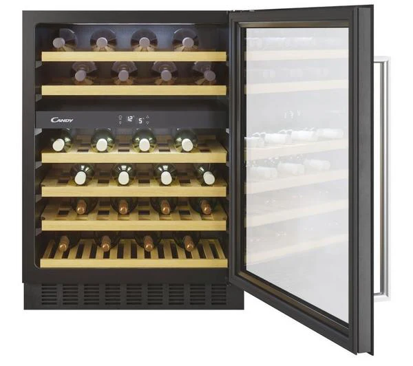 Candy CCVB 60D UK/N - Black 46 Bottle Built-In Wine Cooler - Dual Temperature Zones - LED Lighting - Image 2
