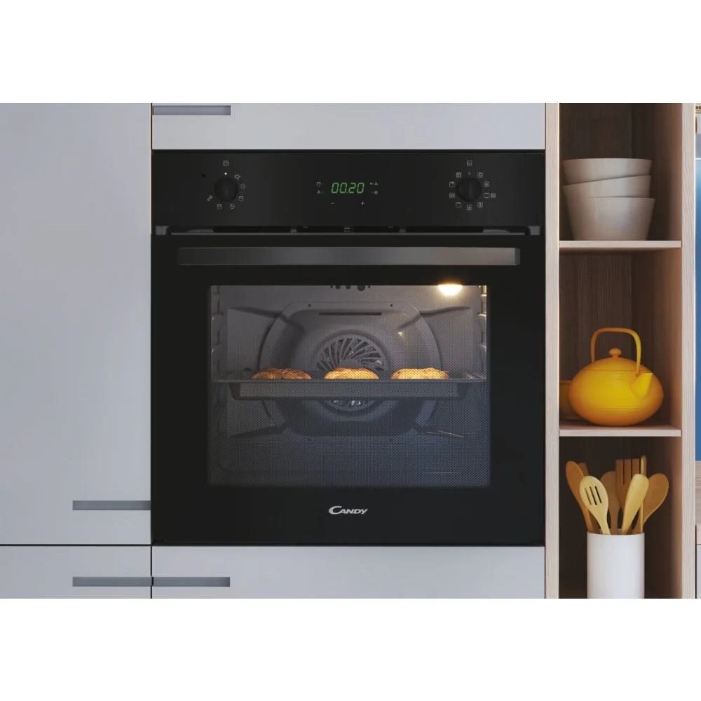 Candy FIDCB676 - Candy Idea FIDCB676 65L Pyrolytic Electric Fan Black Built In Single Oven - 65L Capacity - A Energy Rating - Image 2