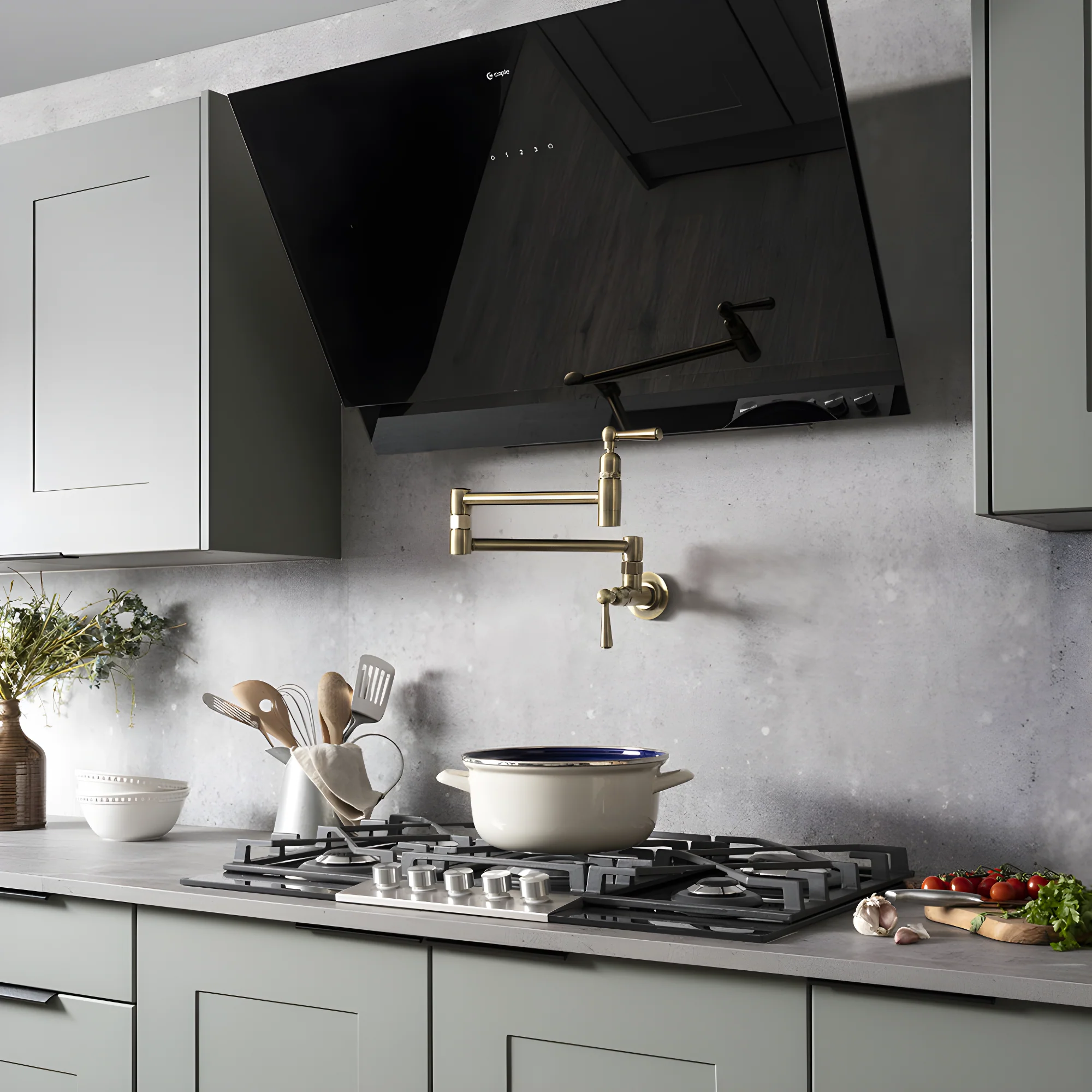 Caple ATA902 - Black Glass 90cm Chimney Cooker Hood - 648m³/h - A++ Energy - Image 3