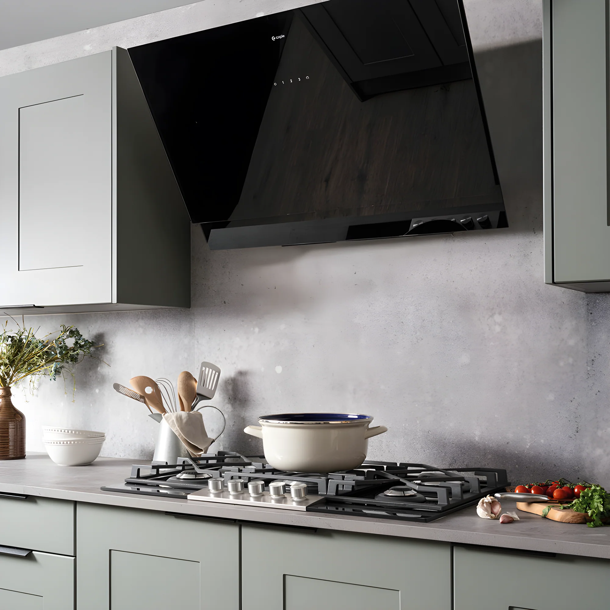 Caple ATA902 - Black Glass 90cm Chimney Cooker Hood - 648m³/h - A++ Energy - Image 5