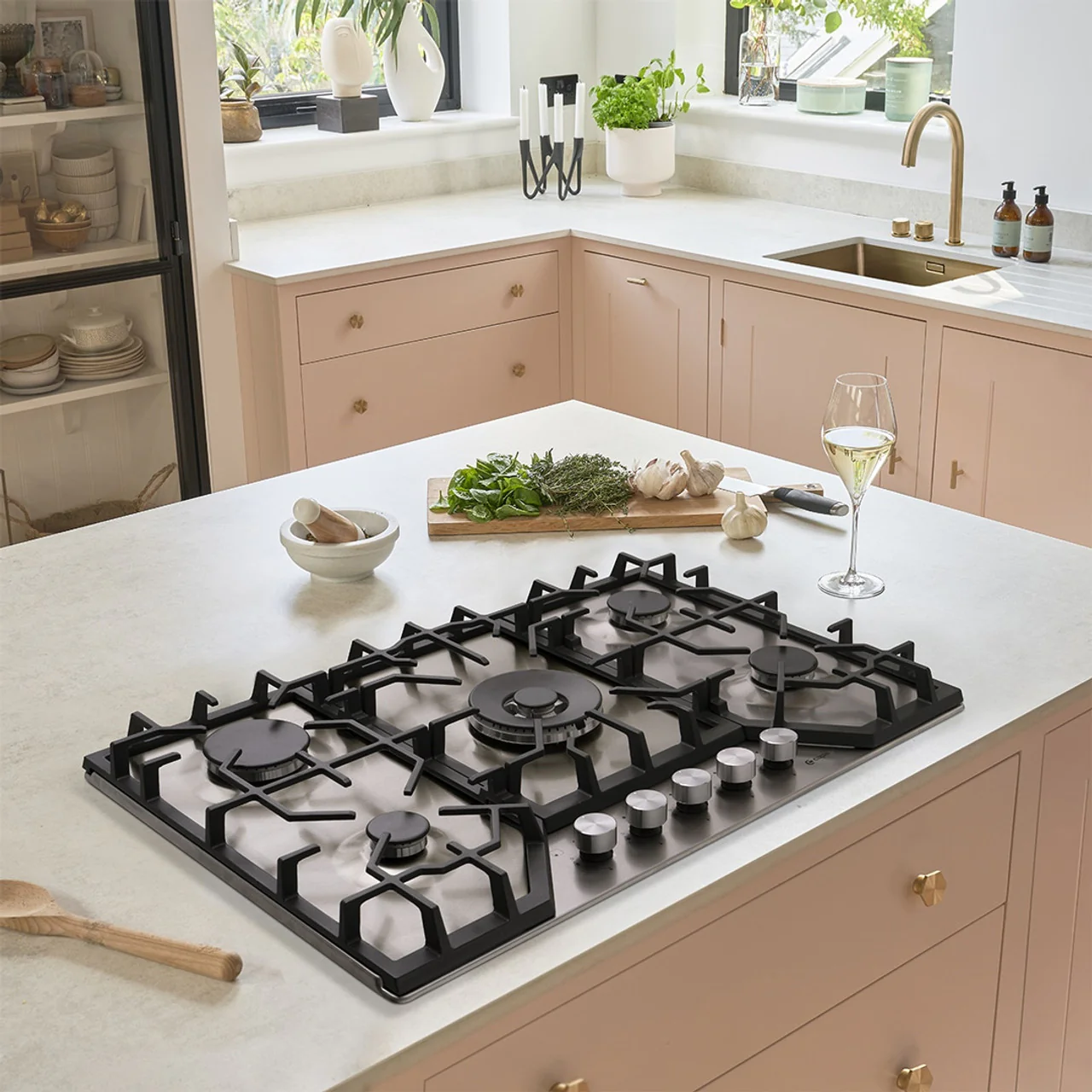 Caple C4071G - Stainless Steel 76cm 5 Burner Gas Hob - 4kW Triple Ring Burner - Flame Safety - Image 3