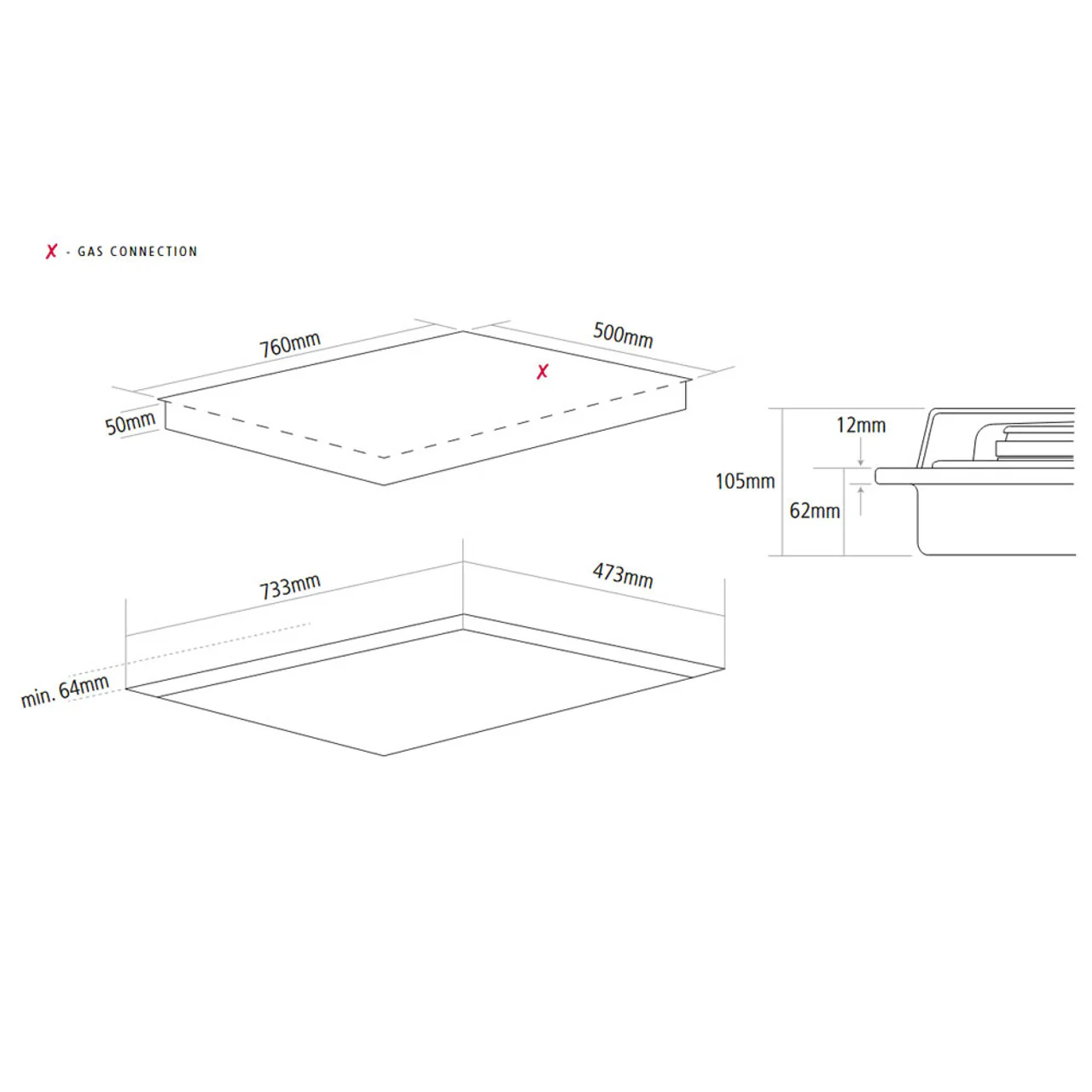 Caple C4071G - Stainless Steel 76cm 5 Burner Gas Hob - 4kW Triple Ring Burner - Flame Safety - Image 4