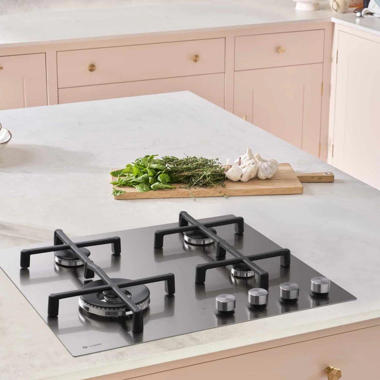 Caple C7061G - Stainless Steel 59cm 4 Burner Gas Hob - 4kW Triple Ring, 1.75kW Rapid, 1kW Simmer - Plug In - Image 2