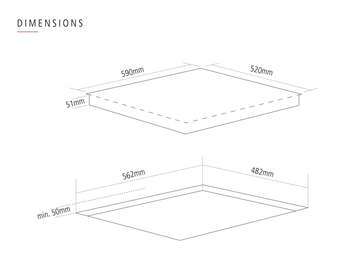 Caple C817C - Black Ceramic Hob - 4 Zones - Touch Control - Image 3