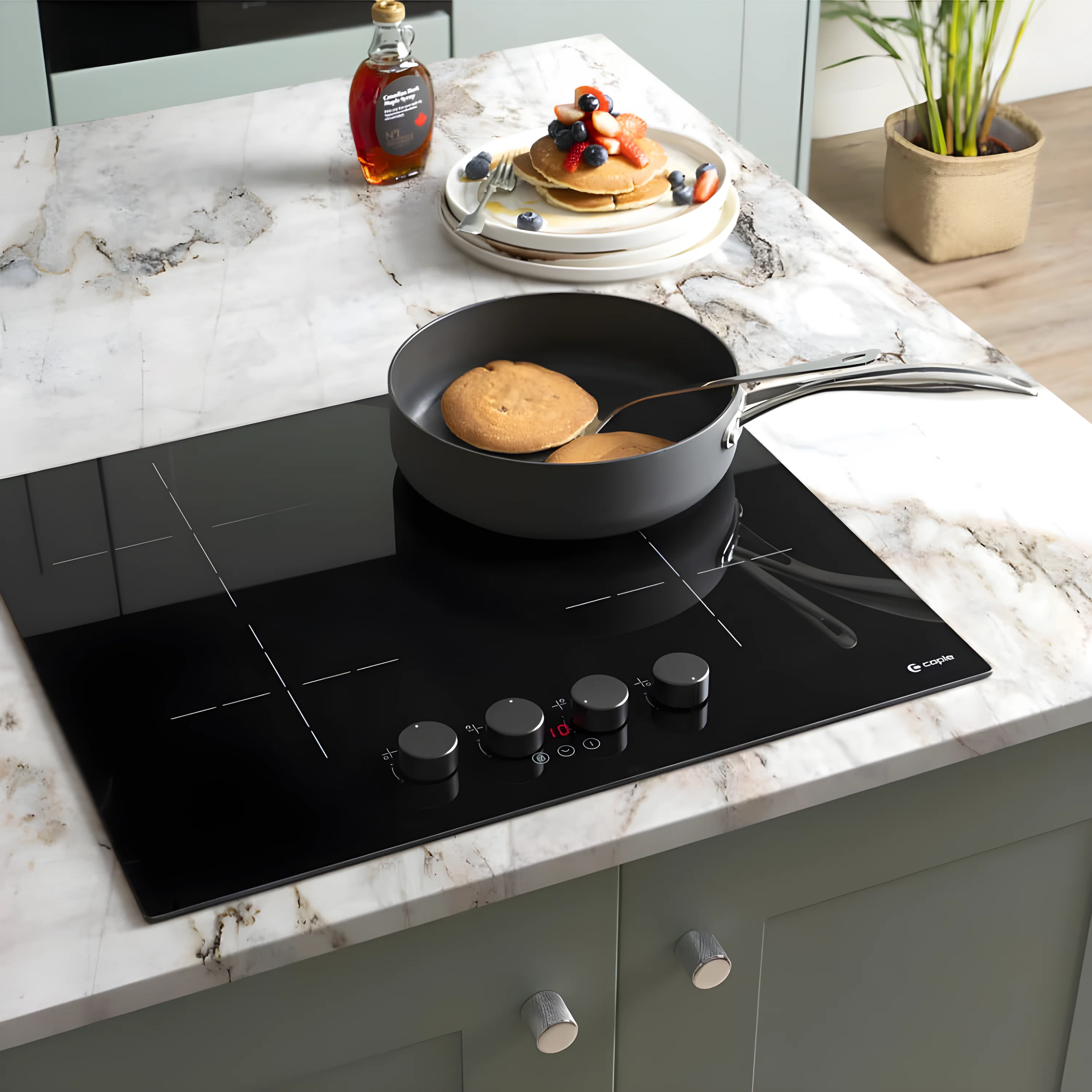 Caple C8400i - Black 59cm Induction Hob - 4 Zones - Dial Control - Image 3