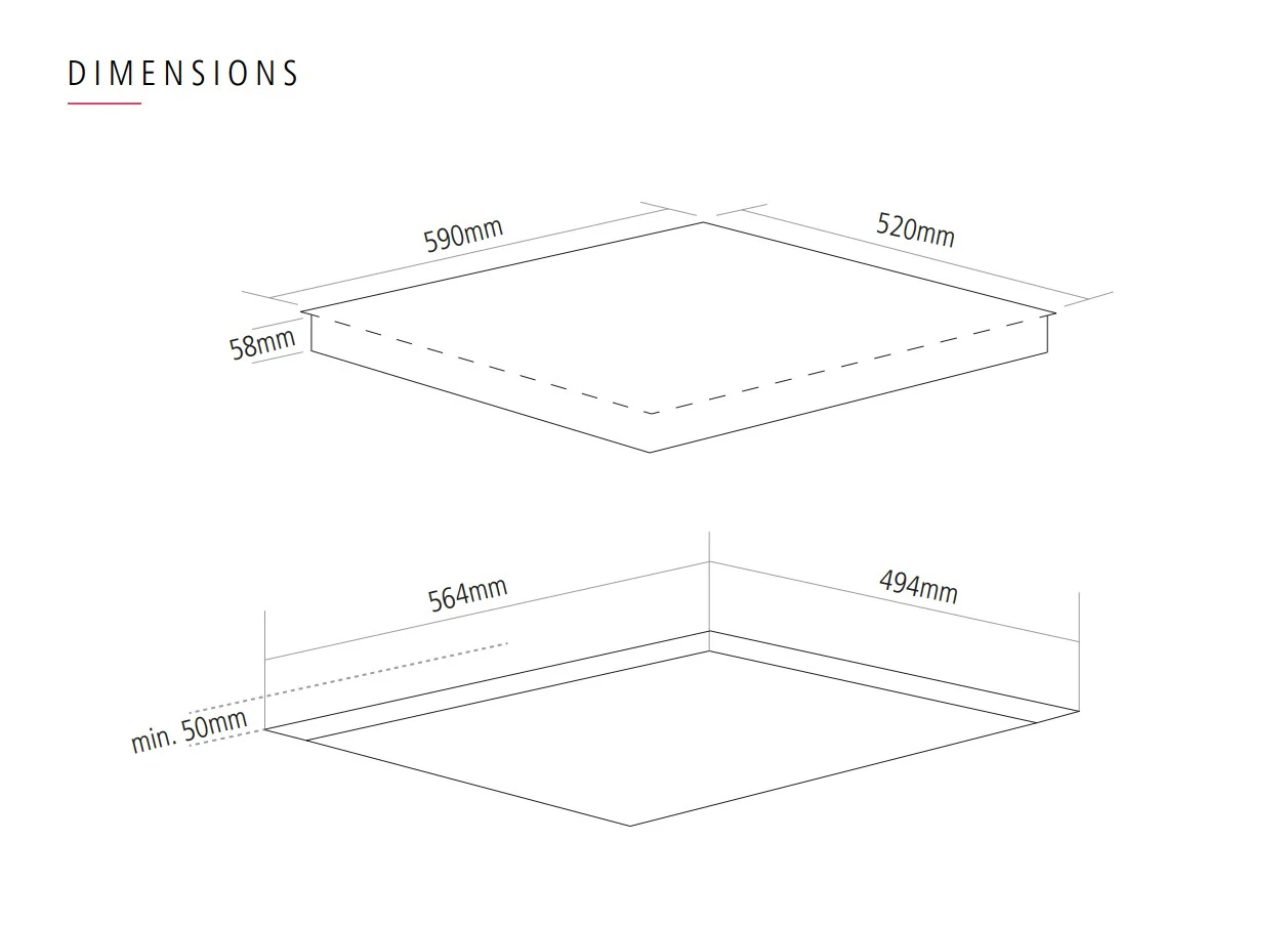 Caple C8400i - Black 59cm Induction Hob - 4 Zones - Dial Control - Image 6