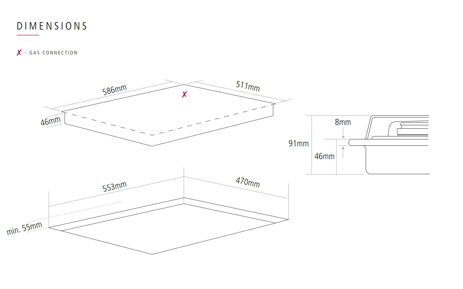 Caple C886G - Black 4 Zone Gas Hob - Image 3