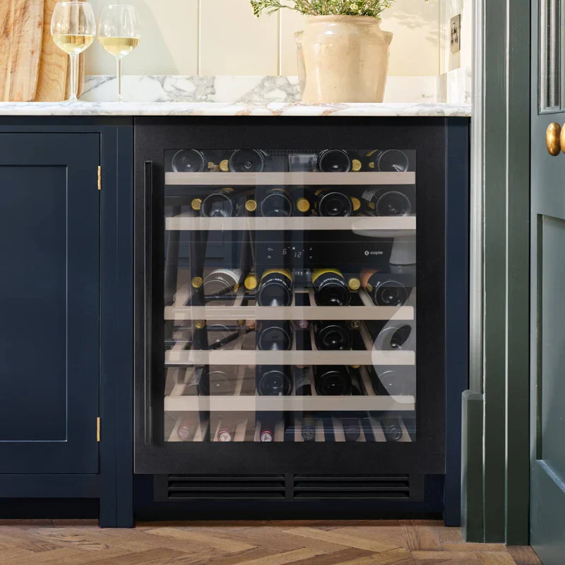Caple Classic WI6135BS - Black Steel Wine Cooler - 46 Bottles Dual Zone - G Rated