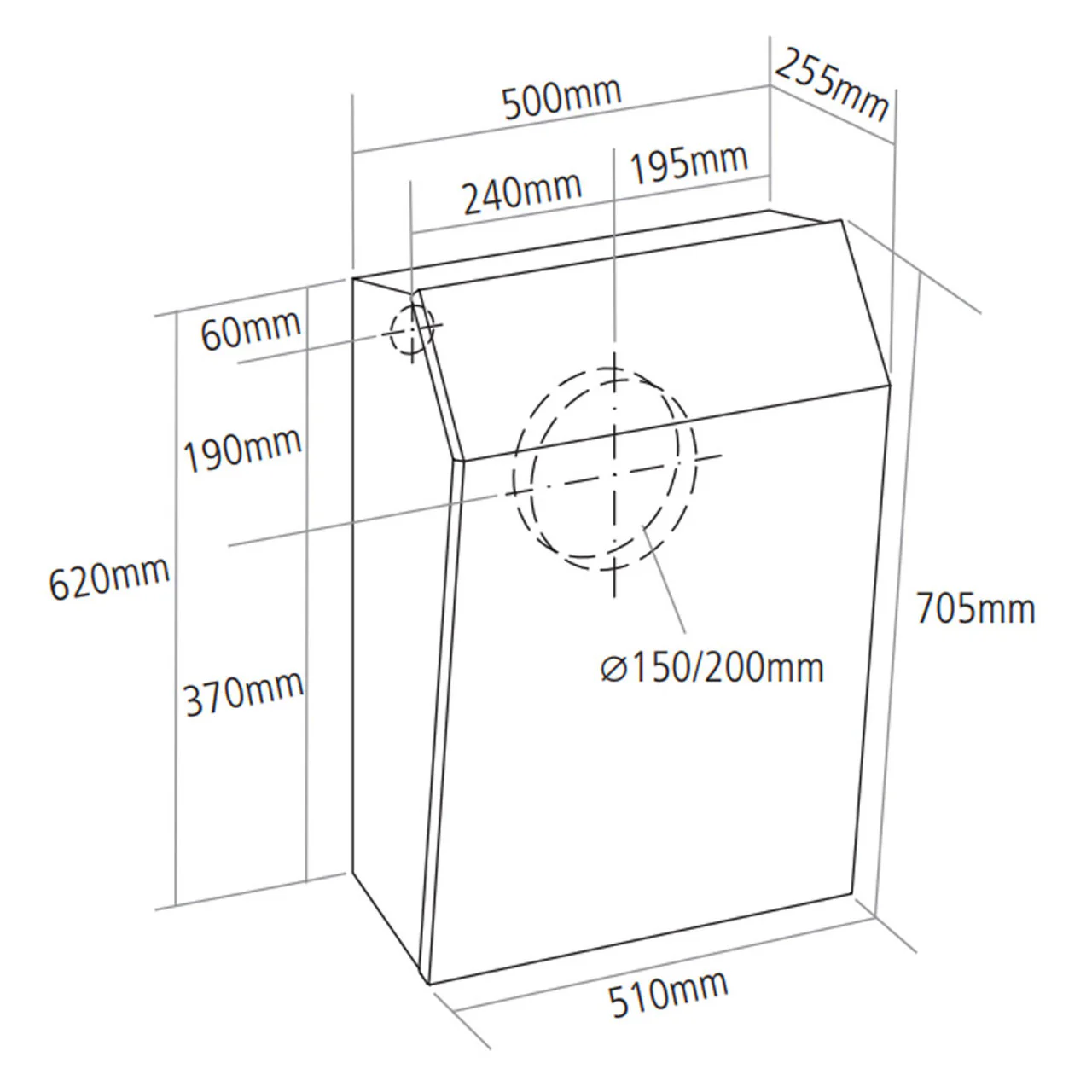 Caple DDMEXT40 - Stainless Steel Downdraft Extractor Motor - Outside Wall Installation - Image 2