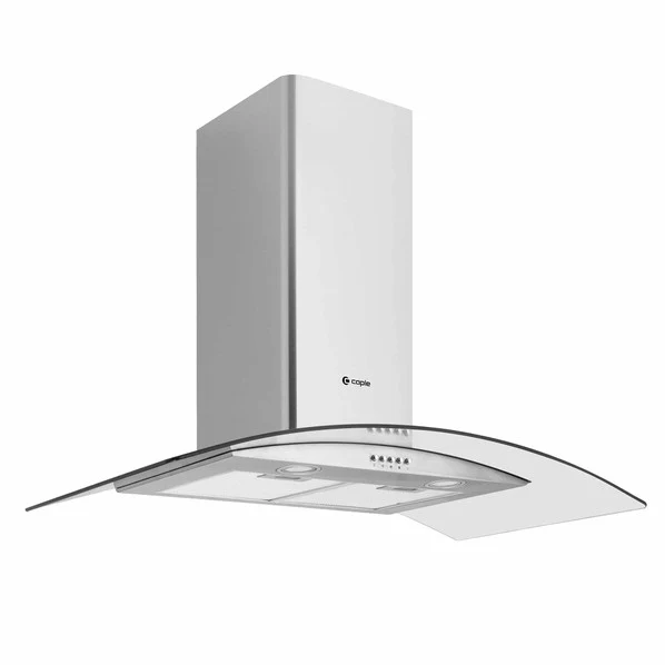 Caple PLASCGC911SS - Black Glass 90cm Wall Chimney Hood - 456m³/h - C Energy