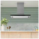 Caple PLASZI922 - Black Glass & Stainless Steel Island Cooker Hood - 90cm - B Energy - Image 2
