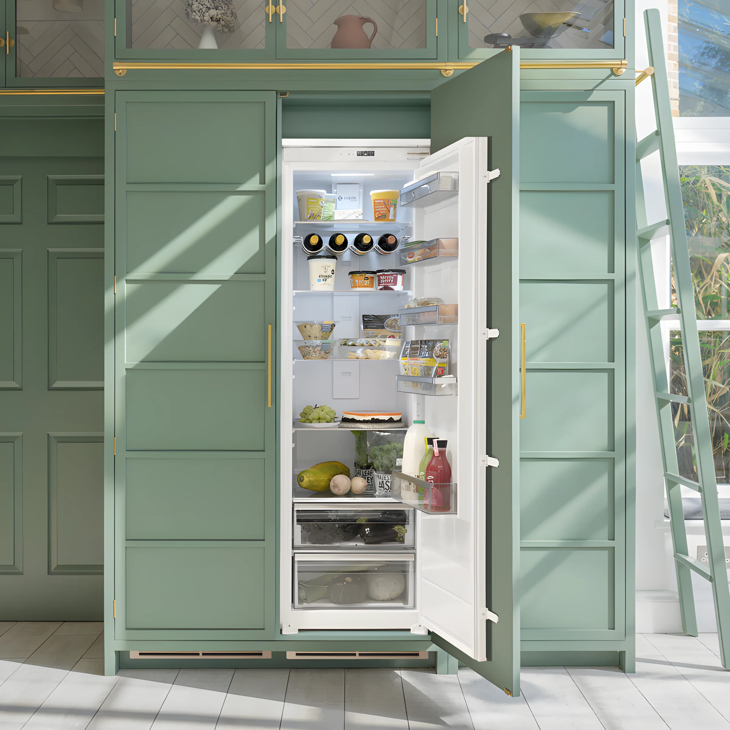 Caple RIL1796 - White Sliding Hinge Integrated Auto Defrost Fridge - E energy - Image 2