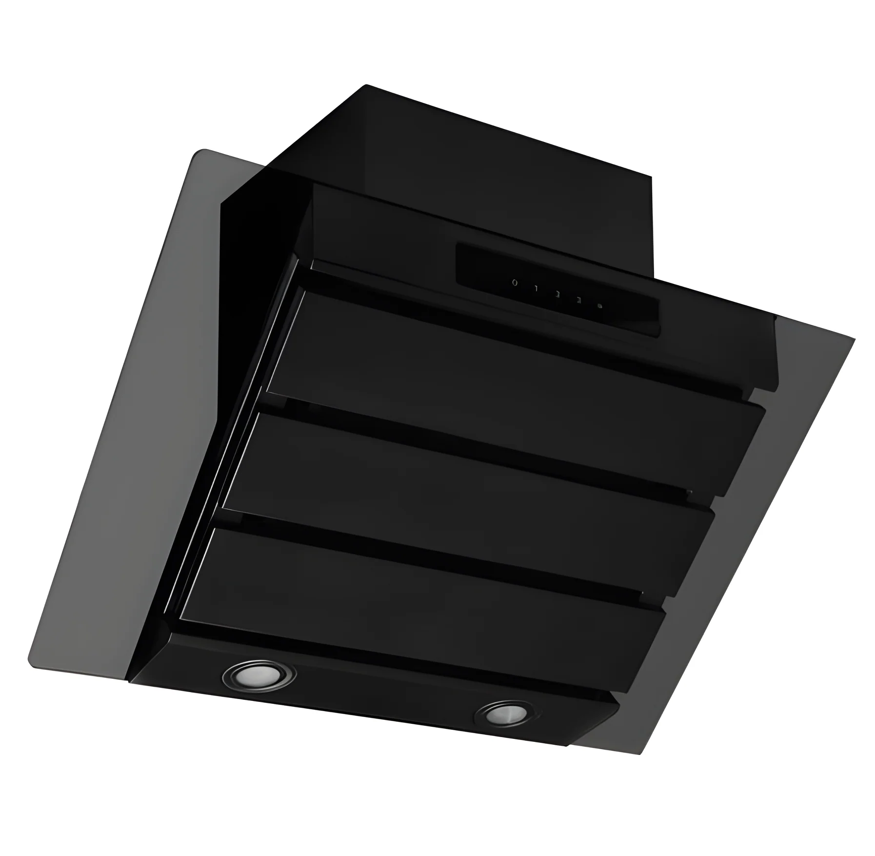 Caple SP612BK - Black Glass Wall Chimney Extractor - 612 m³/h - A Energy Rating
