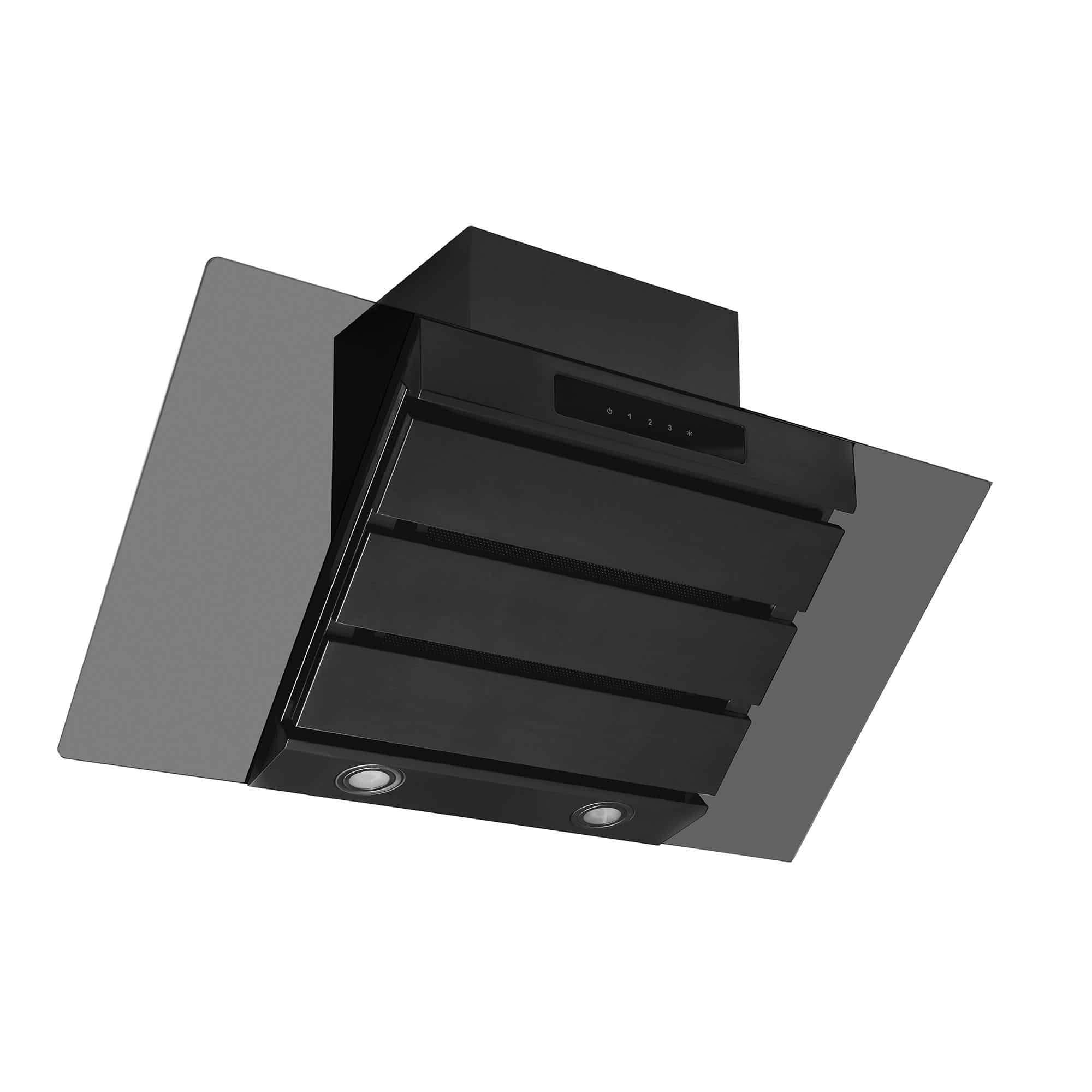 Caple SP912BK - Black Glass 90cm Wall Chimney Cooker Hood - 612m3/h - A energy - Image 3