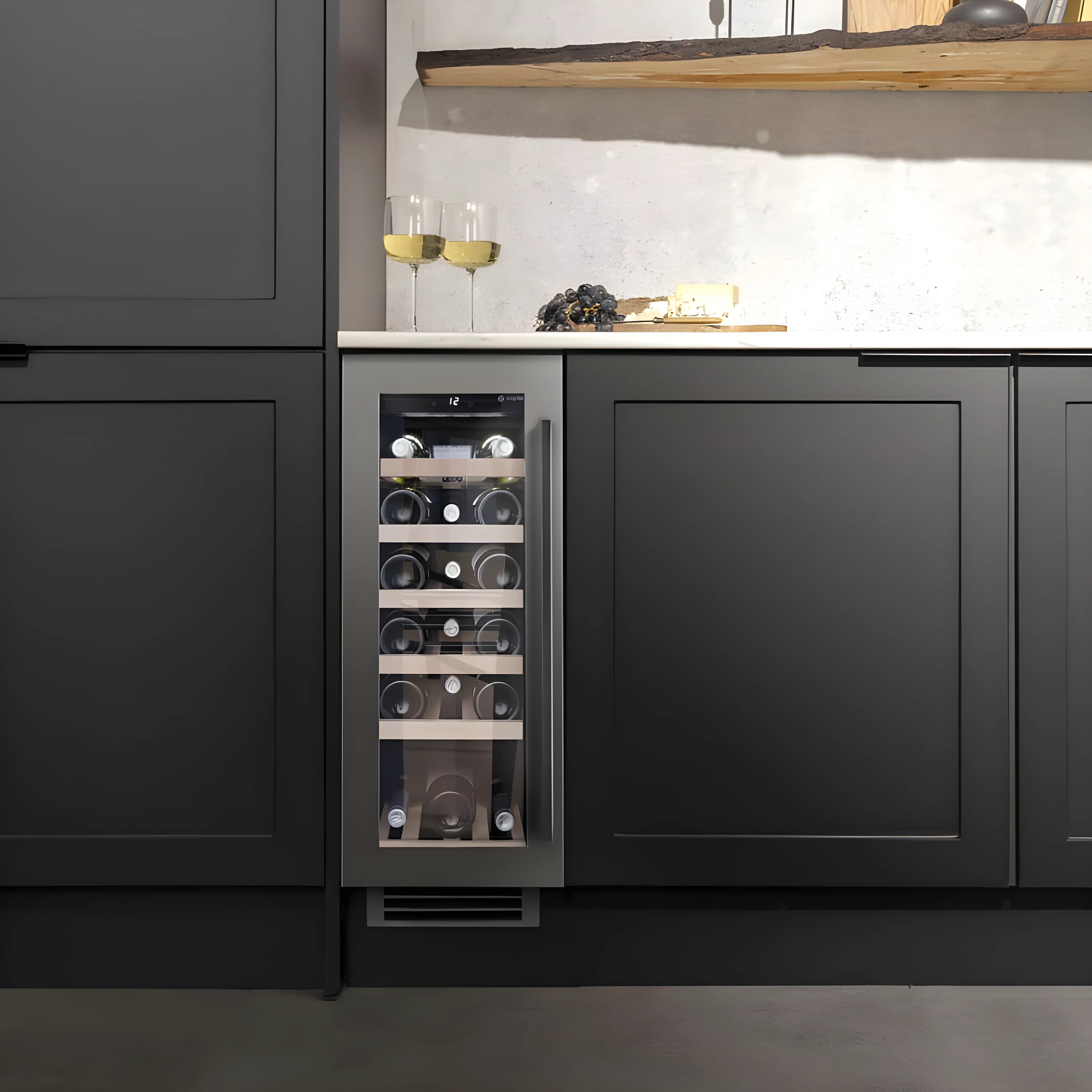 Caple Wi3125GM - Gunmetal Wine Cooler - Single Zone - F Energy Rating