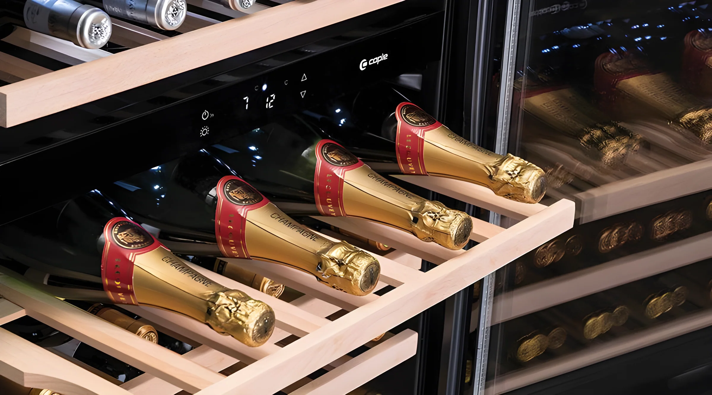 Caple WI6135 - Stainless Steel Built-In Wine Cooler - 46 Bottles Dual Zone - Image 2
