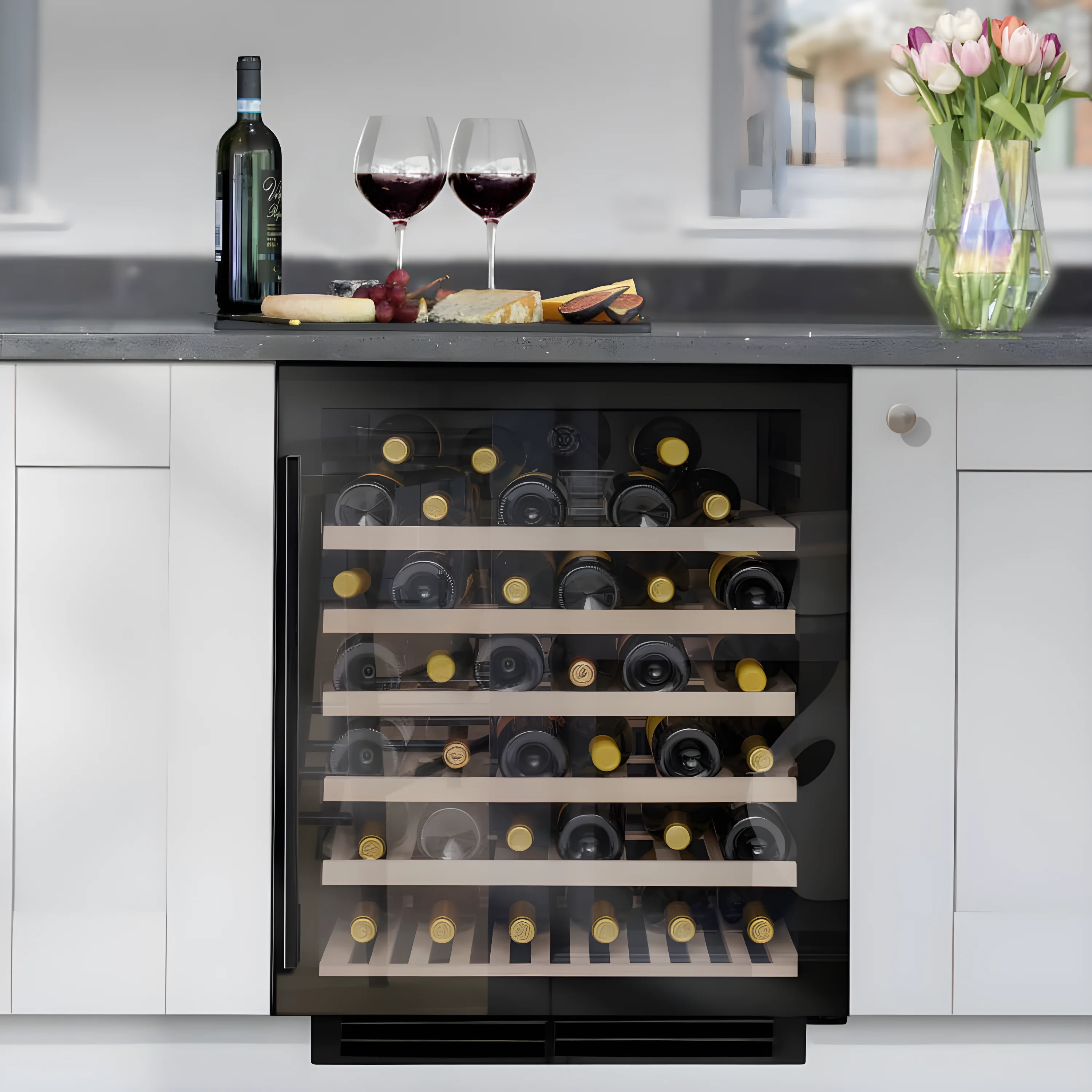 Caple WI6143BG - Black Built-in Wine Cooler - 52 Bottles - G Energy Rating - Image 3