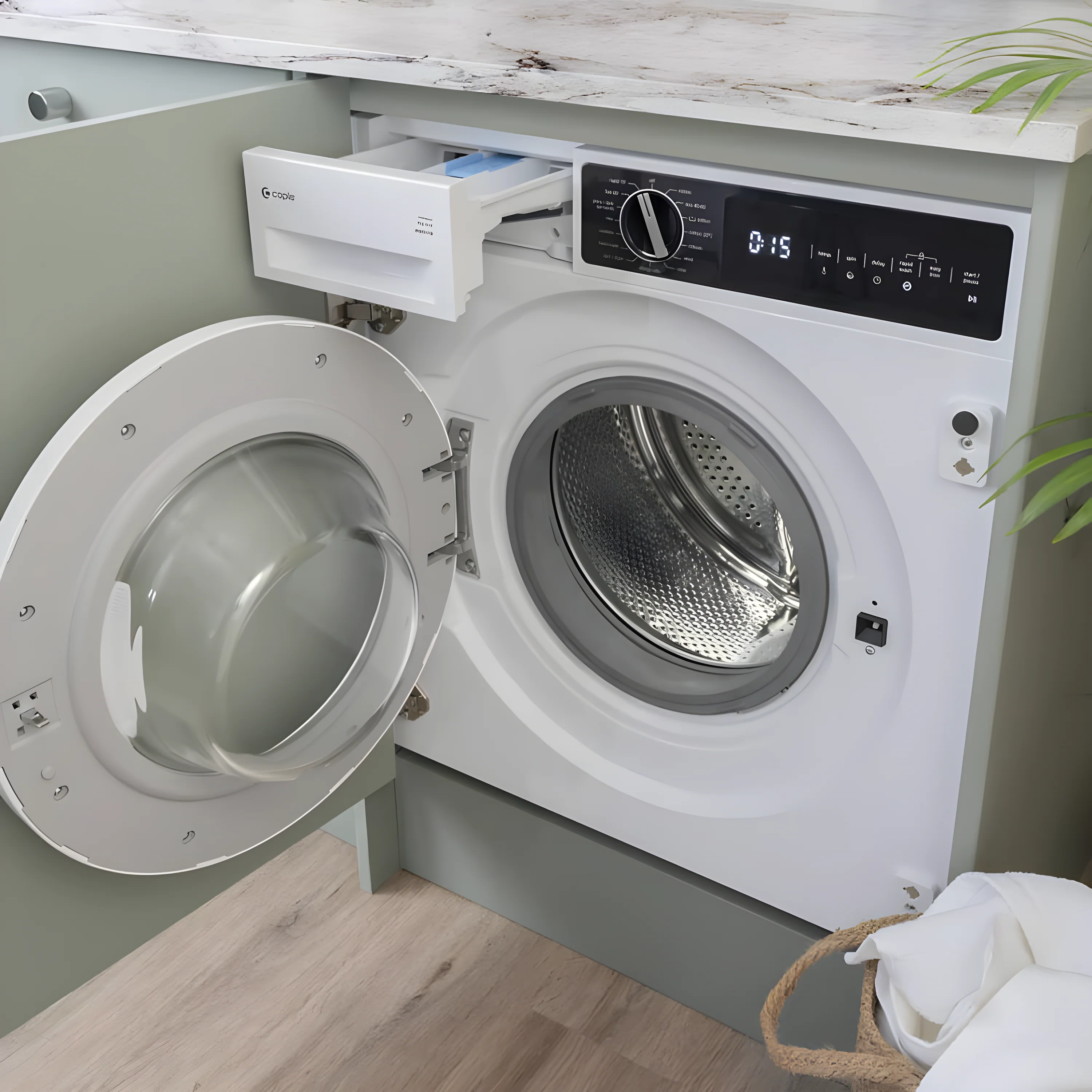 Caple WMI3100 - White 8KG Integrated Washing Machine - 1400 RPM - A Energy - Image 2