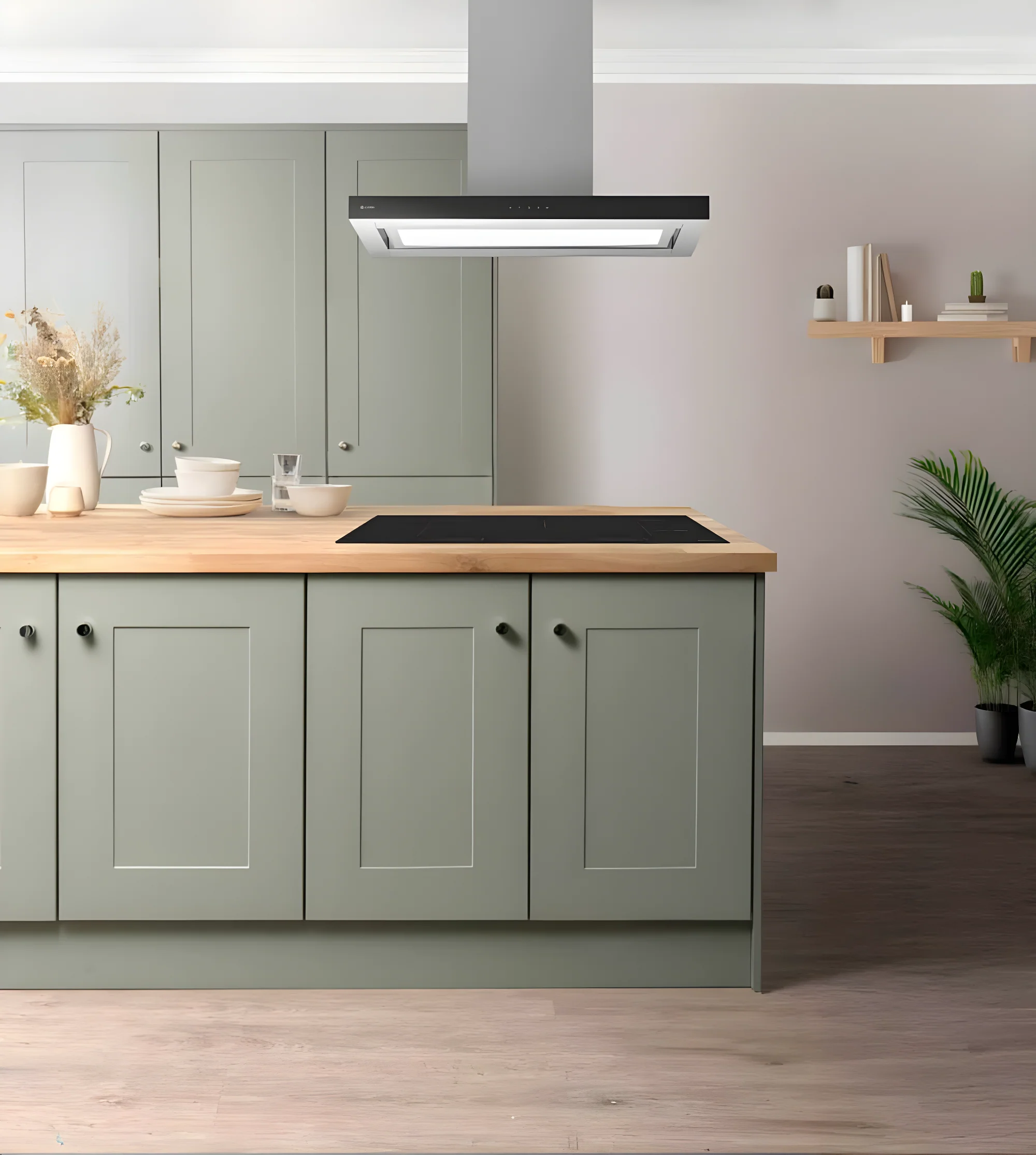 Caple Zi923 - Stainless Steel & Black 90cm Island Cooker Hood - 623m³/h - A+ Energy - Image 2