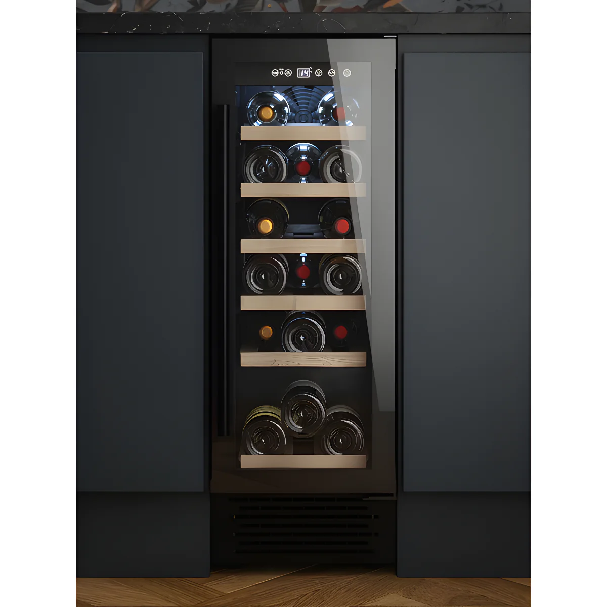 CATA UBBKWC30F - Black 18 Bottle Wine Cooler - 30cm Wide